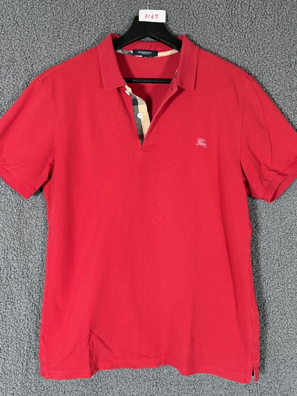 Burberry Classic Novacheck Japan Made Polo Shirt - Women's Size L - Red